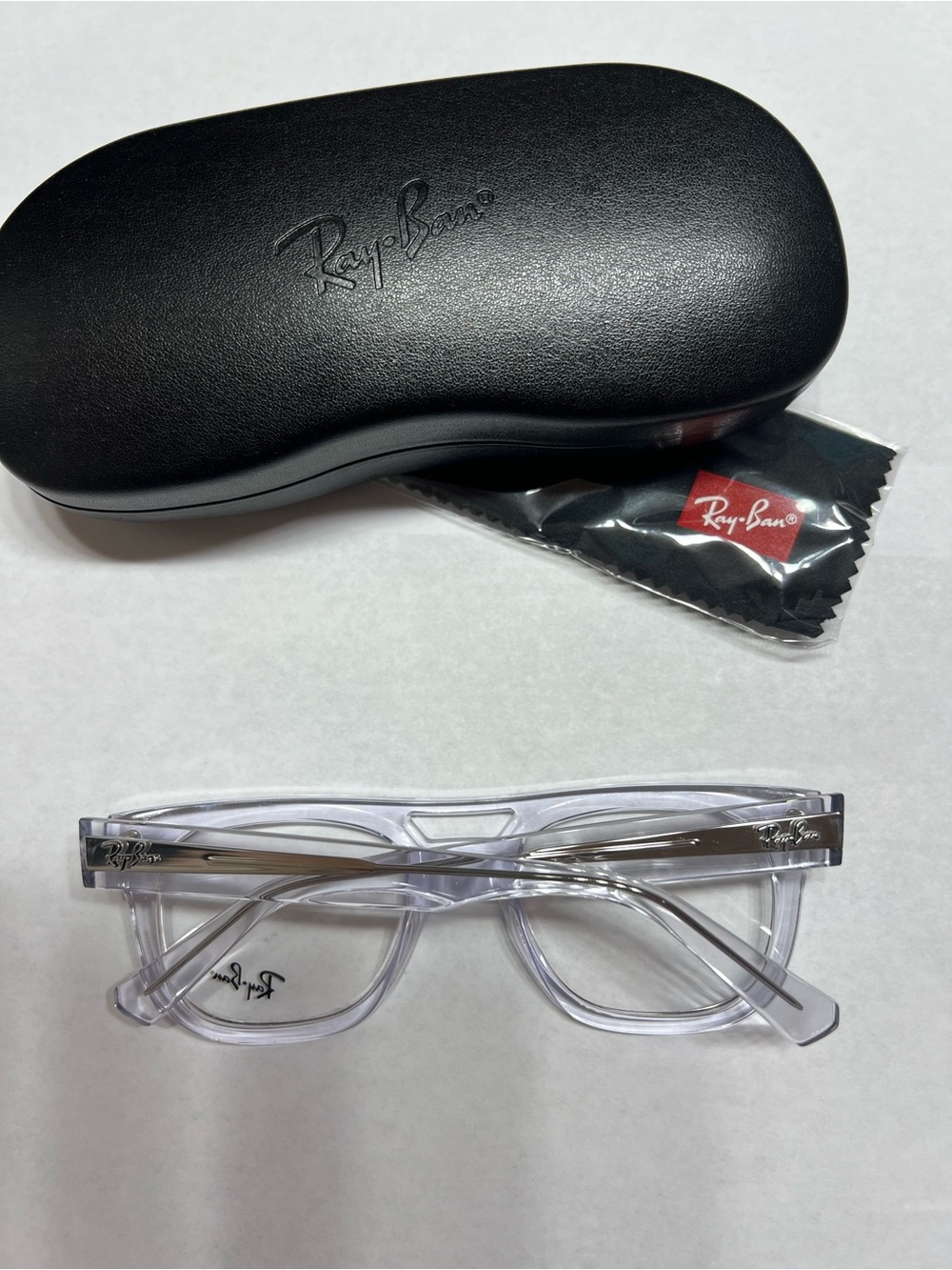 Ray-Ban 7226 Phil Clear Crystal Frame Eyeglasses with Black Case - Picture 2 of 5